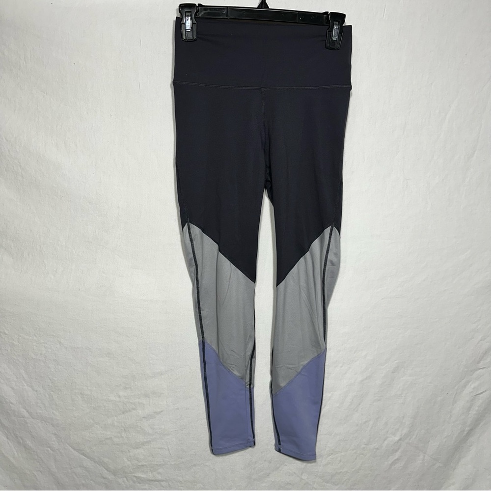 Fabletics Women's S Purple Colorblock Powerhold Mid-rise Ankle Leggings